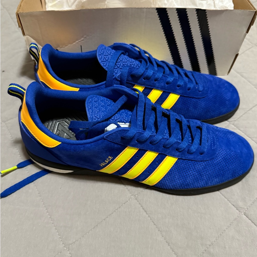 PALACE Adidas Blue and Yellow Men's Indoor Sneakers Size 11 - Picture 4 of 6